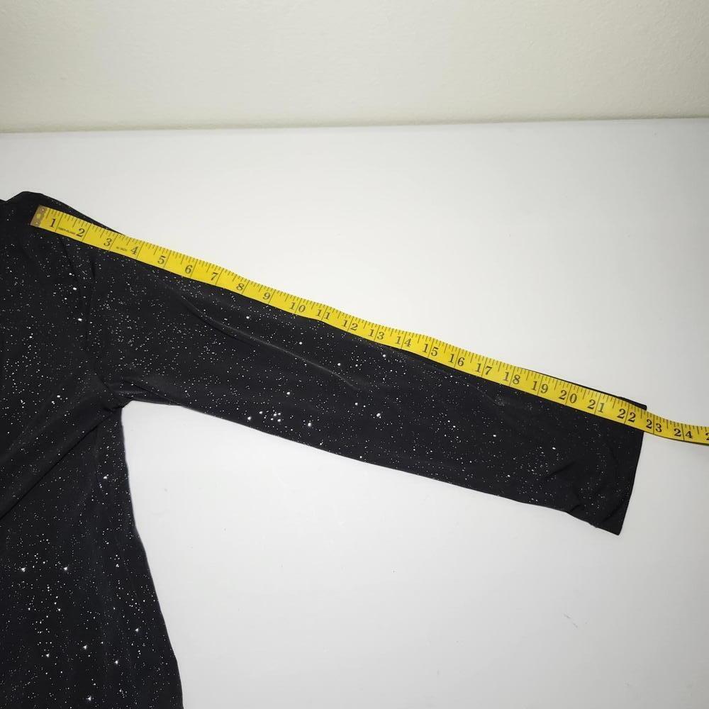 Perceptions New York Women's Black Blouse Sparkle Button Front Size 10 - Picture 7 of 8